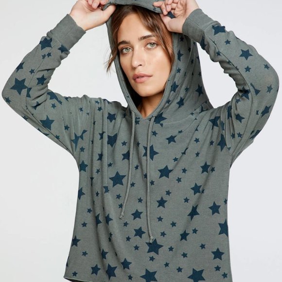 Chaser Tops - Chaser Navy Star Hoodie - Olive Green - NWT - SALE